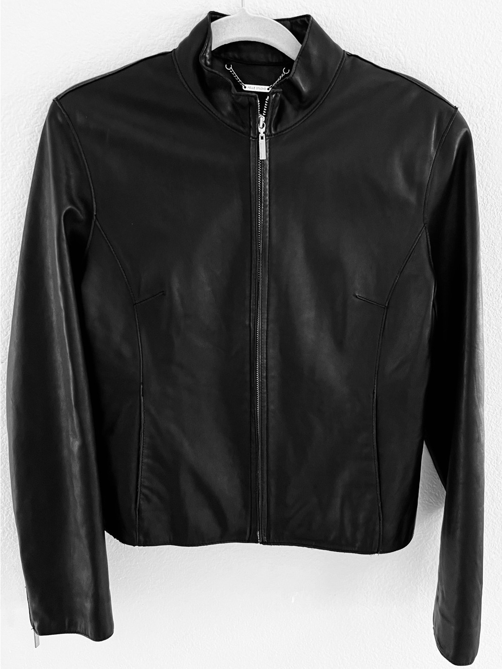 Wilsons Leather Black Zip-Front Women's Genuine Leather Jacket